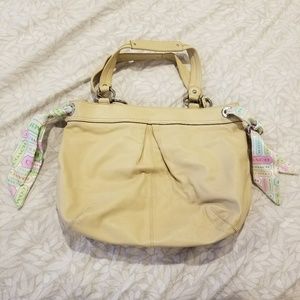 Authentic Coach Lyra Soft Scarf Nude Leather Bag